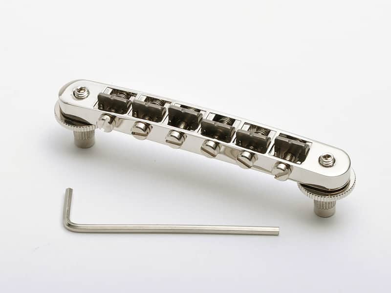 Goldo Tune-O-Matic Lowrider Bridge M4 2-29/32" bolts Spacing - NICKEL, HWGLN image 1