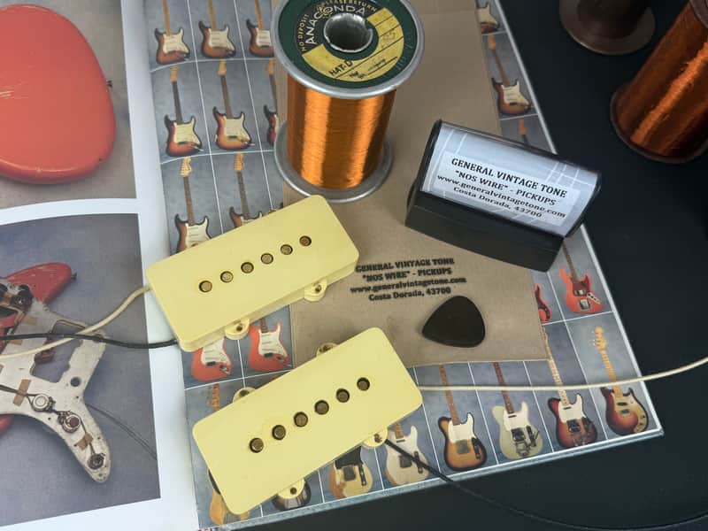 GVT®️ “ NOS Wire “ Handwound Pickup set for Jazzmaster ®️ “ Original 1955 Anaconda Heavy formvar magnet wire “ Semie Moseley . image 1