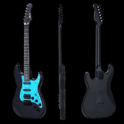 WINZZ EGS112H-BKM 39-inch ST Solid Poplar Wood Electric Guitar Kit HSS Pickup image 3