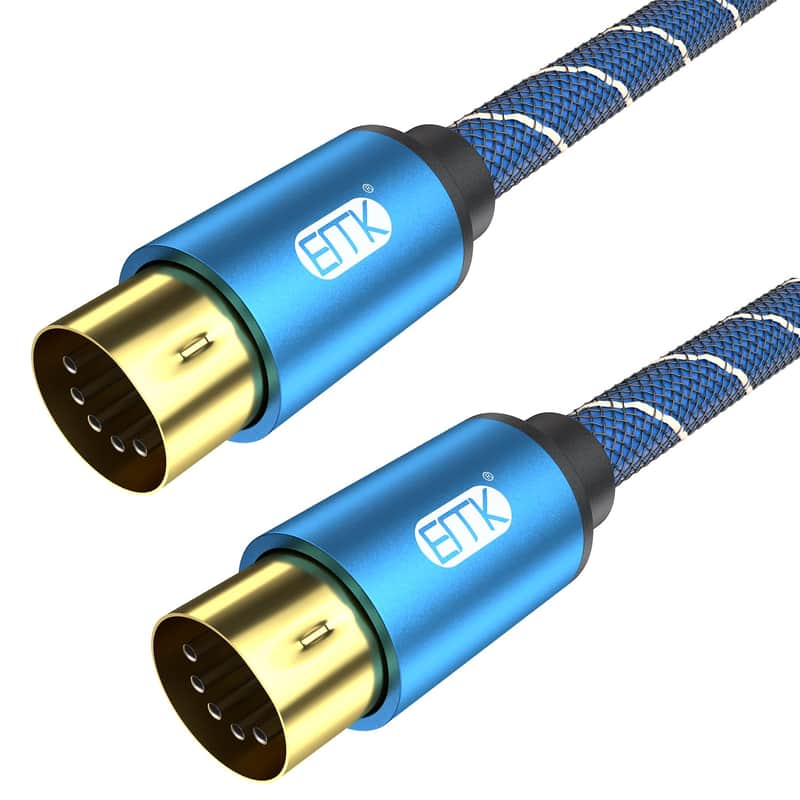 5-Pin DIN MIDI Cable Male to Male Midi Cables Compatible with MIDI Keyboard/Synthesizer/Guitar Multi Effects/Audio Interface/Audio Mixer/Audio Amplifier/External Sound Card (6.6Feet/2m) image 1