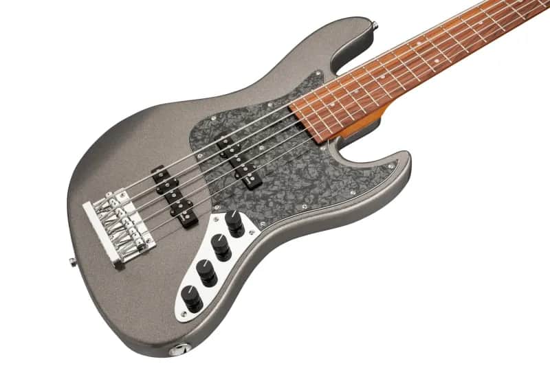 Sadowsky MetroExpress 21-Fret Vintage J/J Bass, Morado Fingerboard, 5-String - Solid Silver Metallic High Polish image 1