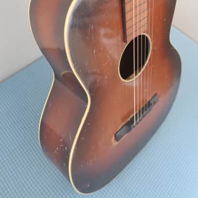 Vintage 1930s Oahu M65 Square Neck Lap Steel Hawaiian Big Body Guitar Very Clean Oahu Harmony Kay Works Great Comes With Original Bridge & Wooden Peg Parts! image 6