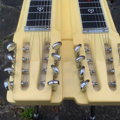 Canopus dual 8 double neck Console Lap steel guitar w case Cream white YSD8 image 3