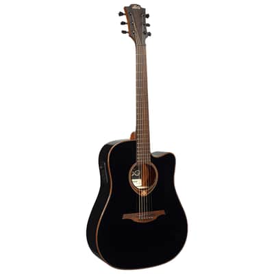 LAG T118DCE-BLK Dreadnought Cutaway Acoustic Electric Black image 1