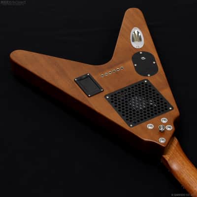 Pignose PGG-200V STBR Mahogany Flying V Type Travel guitar, Built-in Speaker image 9