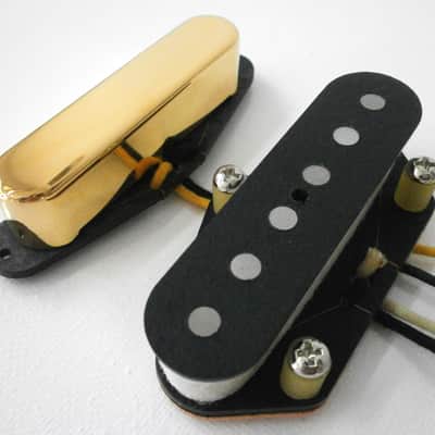 Q pickups Telecaster A5 Pickups SET Gold Plated Vintage Tele Guitar Hot Bridge Classic image 2