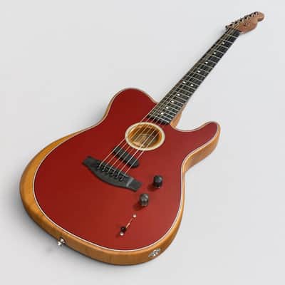 Fender American Acoustasonic Telecaster USA Acoustic Electric Guitar - Red image 10