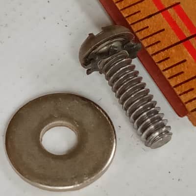 Leedy 5/8"10-24 Screw for Beavertail Lug +Star +Nickel-Steel Washers Vintage 40s image 2