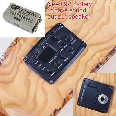 4 String Acoustic Electric Bass, Laminated Ash Wood Top Body, Okoume Neck image 6