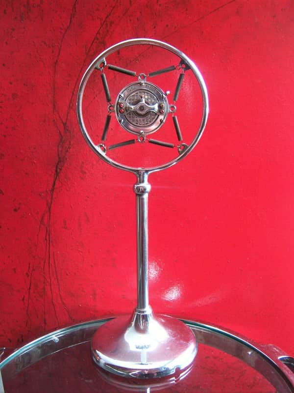 Vintage RARE 1930's Universal Model 10 carbon microphone chrome w Atlas stand image 1