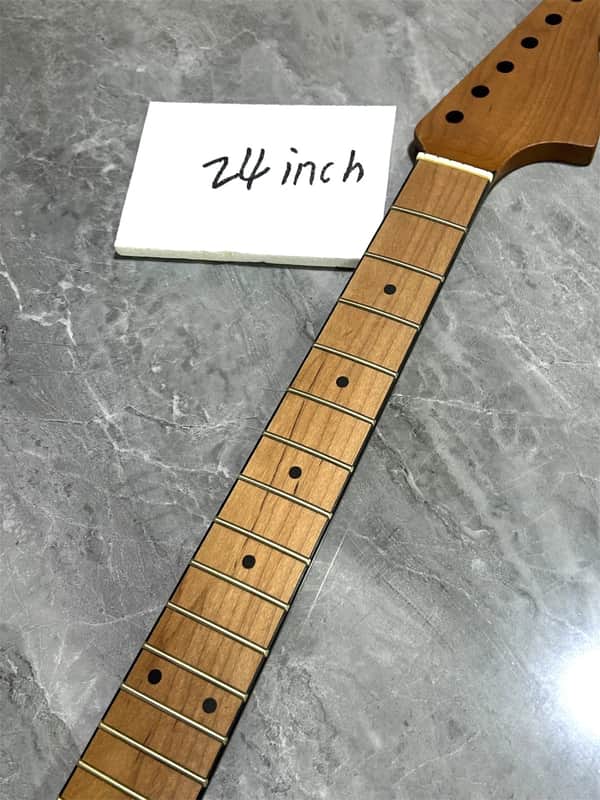 New 24 inch short scale Roasted Maple Guitar neck 22 fret big head Parts image 1