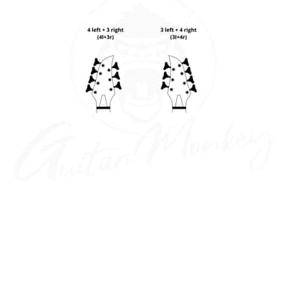 Guitar Monkey 7-String Set Bass Tuning Machine Heads (4l+3r, 3l+4r) Black image 2
