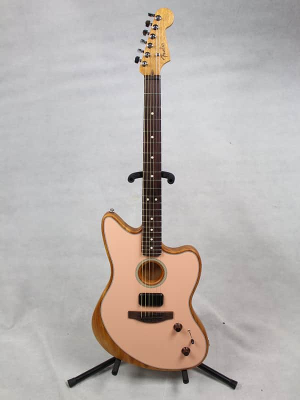 Fender Acoustasonic Player Jazzmaster Rosewood Fingerboard, Shell Pink w/ Bag