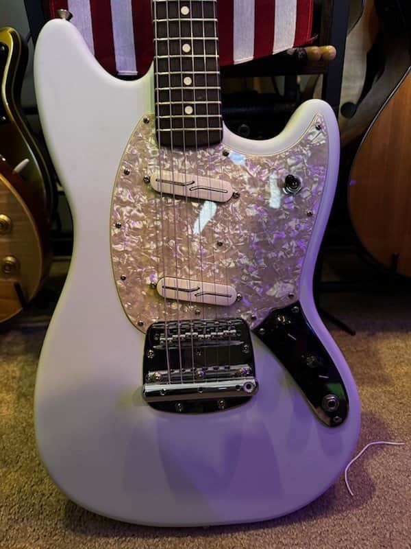 Fender Fender American Performer Mustang – Sonic Blue w/ Fralin Split Blades (Upgraded) 2000s - Sonic Blue