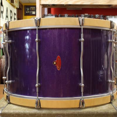 Andante 16x28 Marching Bass Drum in Purple Sparkle Lacquer image 2