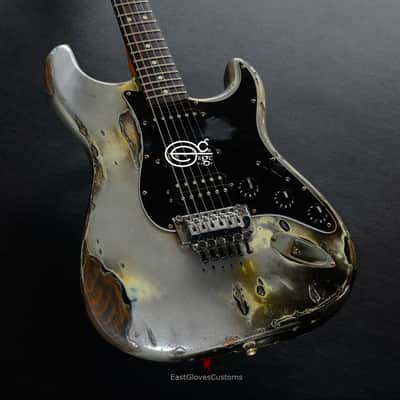 Fender Stratocaster Deluxe Series HSS Terminator Metallic Silver Floyd Rose Heavy Relic image 1