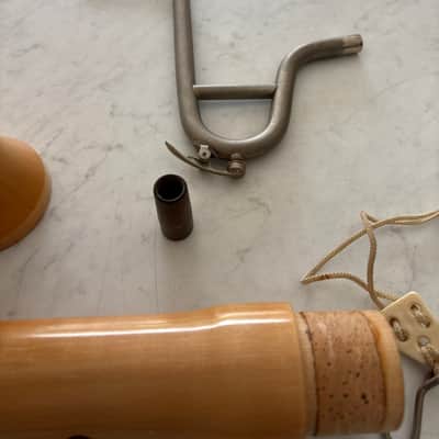 Vintage Moeck Tuju Bass Recorder in Natural Maple w/ Brass Rings image 16
