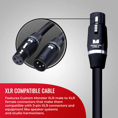 Monster Cable Prolink Studio Pro 2000 Microphone Cable, 30ft/9m Mic Cable. Gold Contact XLR Cables. Multi-Gauge Wire Networks XLR Microphone Cable image 5