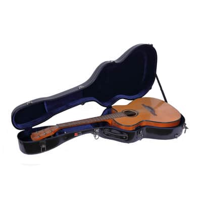 Crossrock Grand Auditorium Guitar Flight Case , Waterproof Deluxe Fiberglass Hard Shell, Black image 4