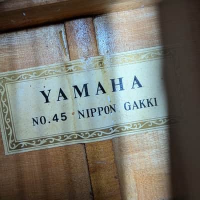 Yamaha No. 45 Nippon Gakki Acoustic Classical Guitar Vintage 1960s W/Case image 2