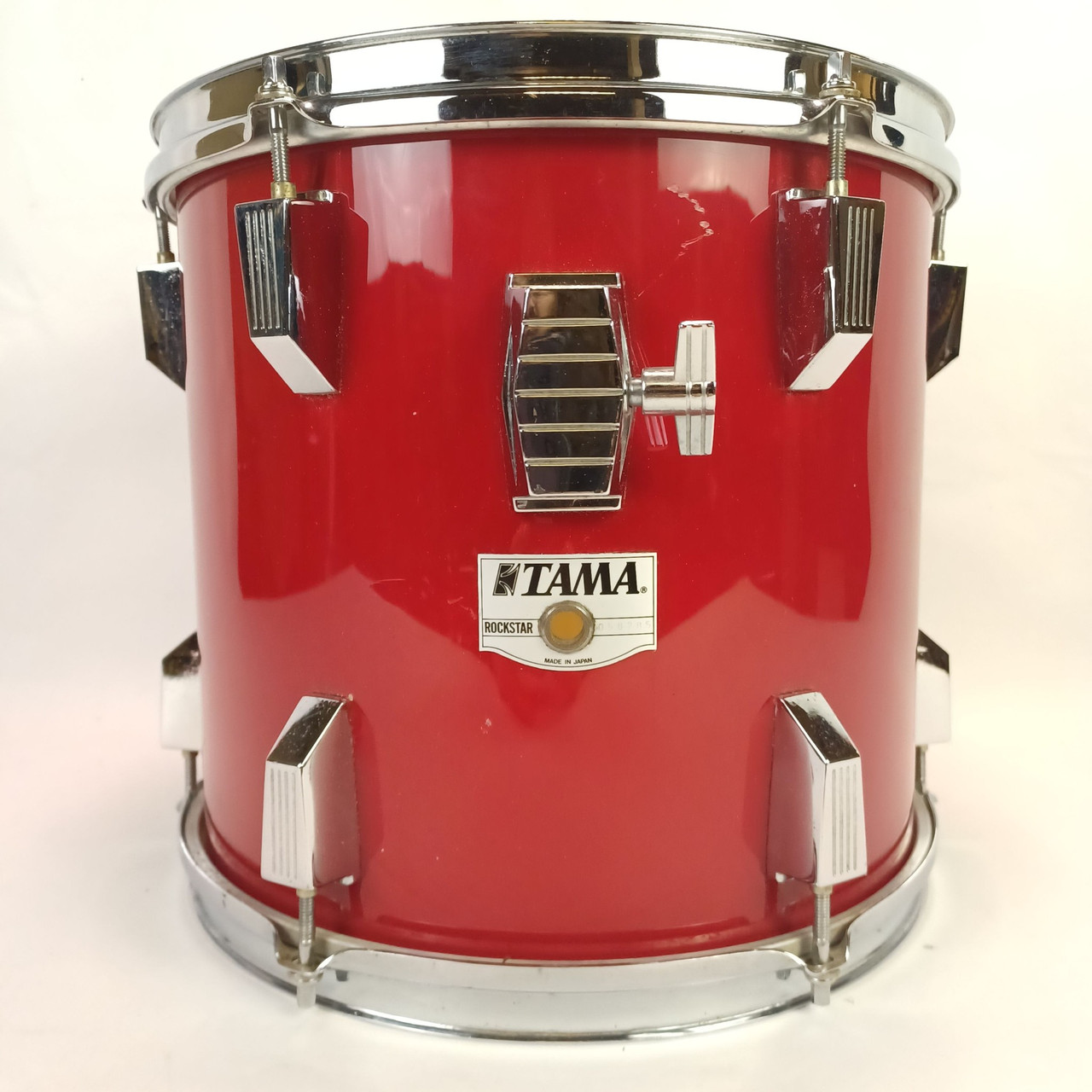 Tama 11x12" Rockstar Pro Tom Drum Fire Storm Red Japan Vintage 80s MIJ Rack/Ride — main photograph