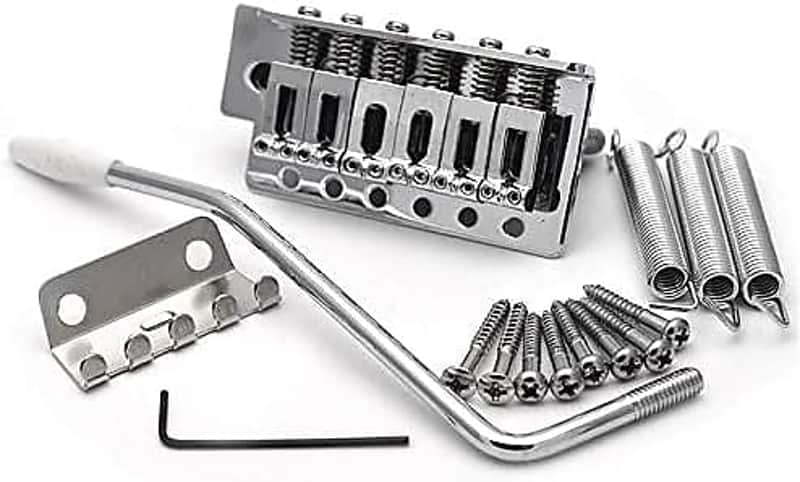 52.5mm Guitar Stratocaster Tremolo Bridge Set for Fender Strat Squier Electric Guitar Replacement (Chrome, 52.5mm) image 1