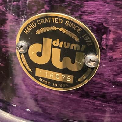 Terry Bozzio's DW - 5.5x13" Craviotto Solid Shell Snare Drum - Transparent Purple Lacquer - Autographed! image 5