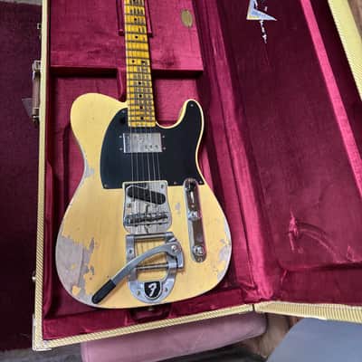 Fender Custom Shop CuNiFe Special Run Black Guard Tele Bigsby Heavy Relic w/case image 17