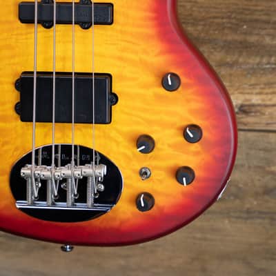 Lakland Skyline 44-02 Deluxe Bass Guitar - Satin Cherryburst with Roasted Neck image 3