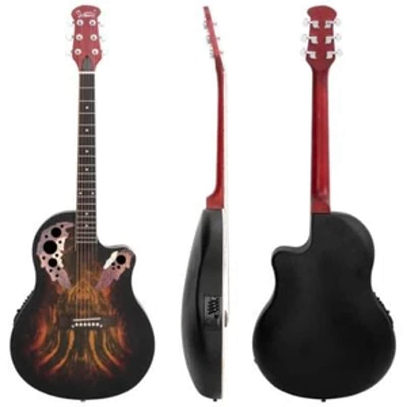 New Glarry 41" Full-Size Spruce Cutaway Acoustic-Electric Guitar EQ Guitar Sunset image 1