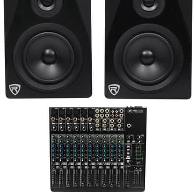 Mackie 1402VLZ4 14-ch. Analog Mixer w/ 6 ONYX Preamps+(2) 5.25" Studio Monitors image 1