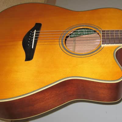 Yamaha FGC-TA TransAcoustic Cutaway Acoustic Electric Dreadnought Guitar - Natural image 5