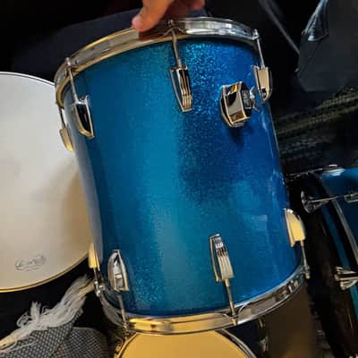Ludwig 3 ply maple 1969 - 12,13,16,22 Blue sparkle image 16