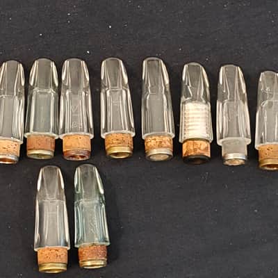 10 clarinet mouthpieces crystal (Selmer, Bucchi, Lucien, pomarico) Rare Good State image 2