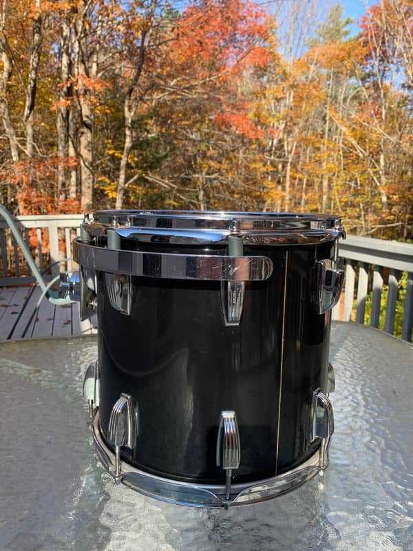 Ludwig 13x12 Black Cortex 6 Ply Power Tom 80's - Black Cortex image 1