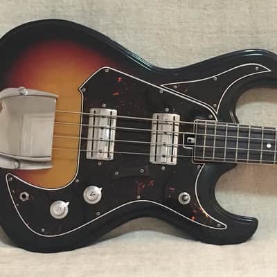 National EG467-2B / Silvertone 1490 Electric Bass 1960's Sunburst Japan + Case Super Clean! image 1