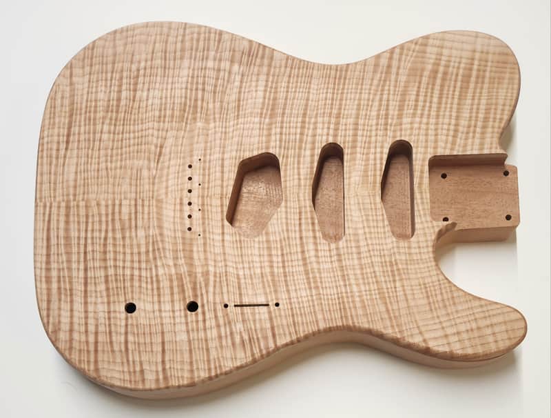 Shepard Custom Guitars Custom Telecaster Body Semi-hollow Backroute F Hole Optional Curly Maple Top 2026 - Unfinished image 1
