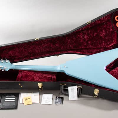 2023 Gibson Custom Shop Limited Run 70s Flying V VOS Maui Blue OHSC COA image 6