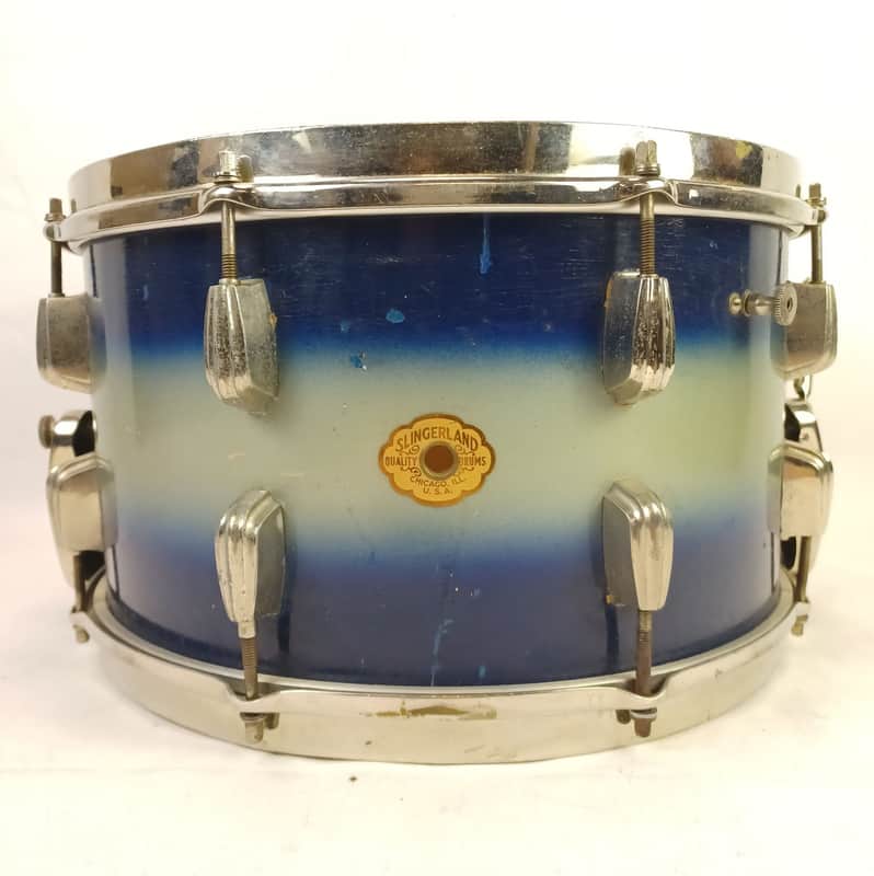 Slingerland #194 8x14"Super Gene Krupa Radio King Snare Drum Blue Silver Duco40s image 1