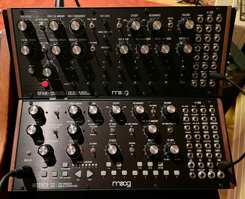Moog DFAM + Moog Mother-32 Semi-Modular Synth Bundle – Excellent + Rack Kit image 1