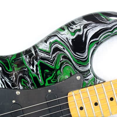 Custom Swirl Painted and Upgraded Arbor Strat Style Electric Guitar image 8
