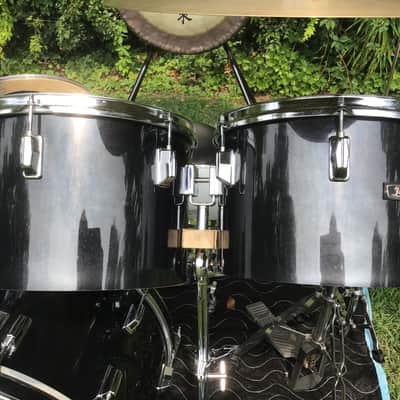 Pearl Peter Criss 1970’s KISS Alive 2  Drum Set Black/Chrome 14-Piece Fiberglass Concert Tom Drums image 7