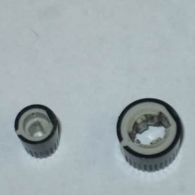 used (is fine & works) Boss MIDDLE / MID FREQ potentiometer [ upper part : 50 30C 04 5F / lower part: 10 4w 04 5F ] + nut and two piece knob (controls) taken off of MT-2 Metal Zone (pedal NOT included) 2000s / 2010 (teal rectangle shape, stacked) image 24