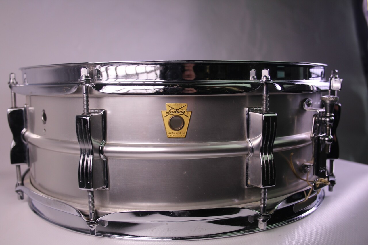Ludwig 14x5"Acrolite Snare Drum#404 Aluminum Shell 8-Lug Chicago USA Vintage 60s — main photograph