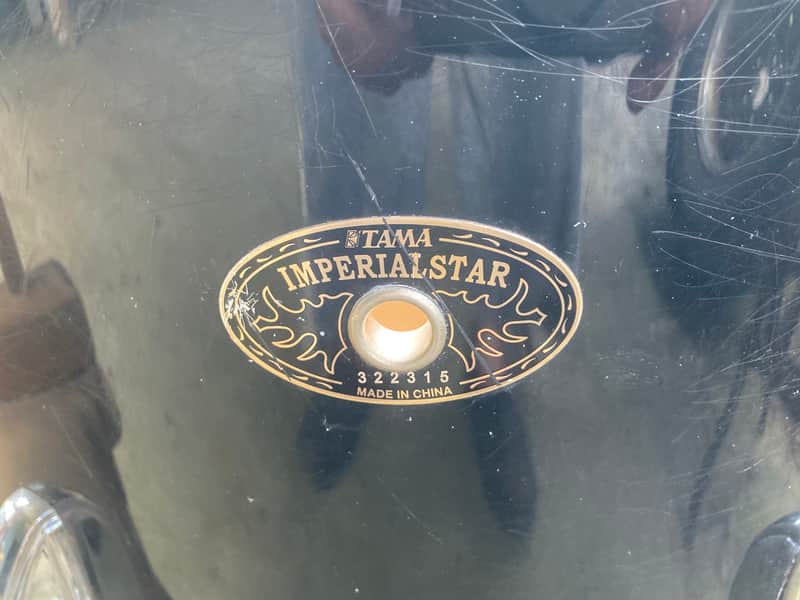 TAMA MOUNTED RACK TOM TOM IMPERIAL STAR 1990 - EBONY BLACK image 1