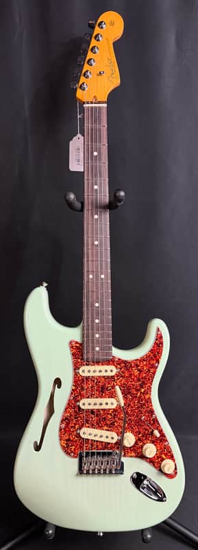 Fender American Professional II Thinline Stratocaster Electric Guitar Surf Green w/ OHSC image 1