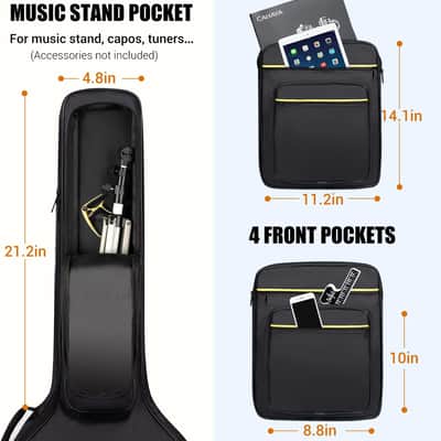 Custom padded 44 Inch Guitar Gig Bag/Case - Water Resistant with Adjustable Shoulder Strap image 5