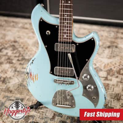 Novo Limited Serus J Electric Guitar - Daphne Blue over '64 3-Tone Burst with Gig Bag image 1