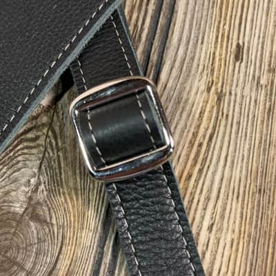Fender Custom Shop Guitar Bass Strap Black Leather 2" Strat Tele image 6