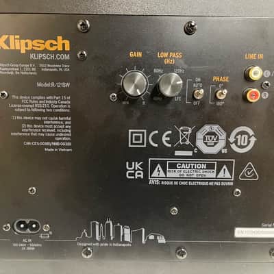 KLIPSCH R-121SW POWERED 12'' 400W Floor Standing Subwoofer - Black imagen 4